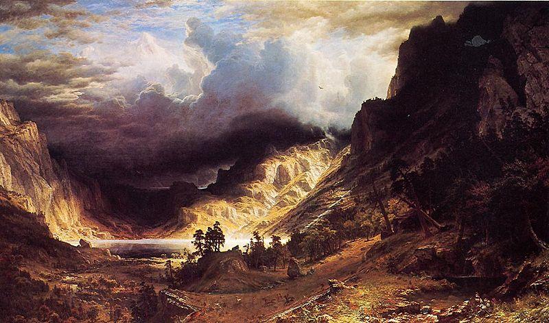 Albert Bierstadt A Storm in the Rocky Mountains, Mr. Rosalie Norge oil painting art